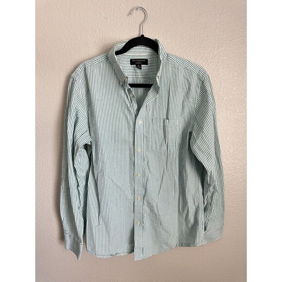 Banana Republic Shirt Mens Medium Striped Button Down Standard Fit Casual Work - Picture 1 of 8